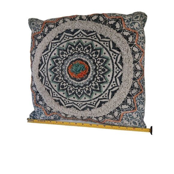 Surya Bohemian Mandala Throw Pillow 17" Square Boho Modern Artsy Colorful Accent - Picture 5 of 7